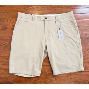 New Kjus Ike Shorts Mens 42 Khaki Golf Regular Fit Stretch Water Repellant Chino
